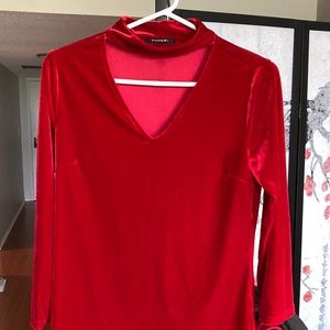 Tahari brand, material is velvet like, bright red, no tags not new but looks new